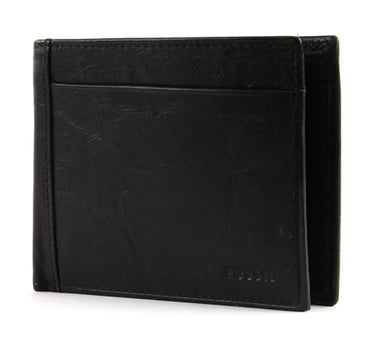 Fossil Geldbörse für Herren Neel, Leder Bifold schwarz 11,4 cm x 2,5 cm B x 9,5 cm H ML3890001 im Sale
